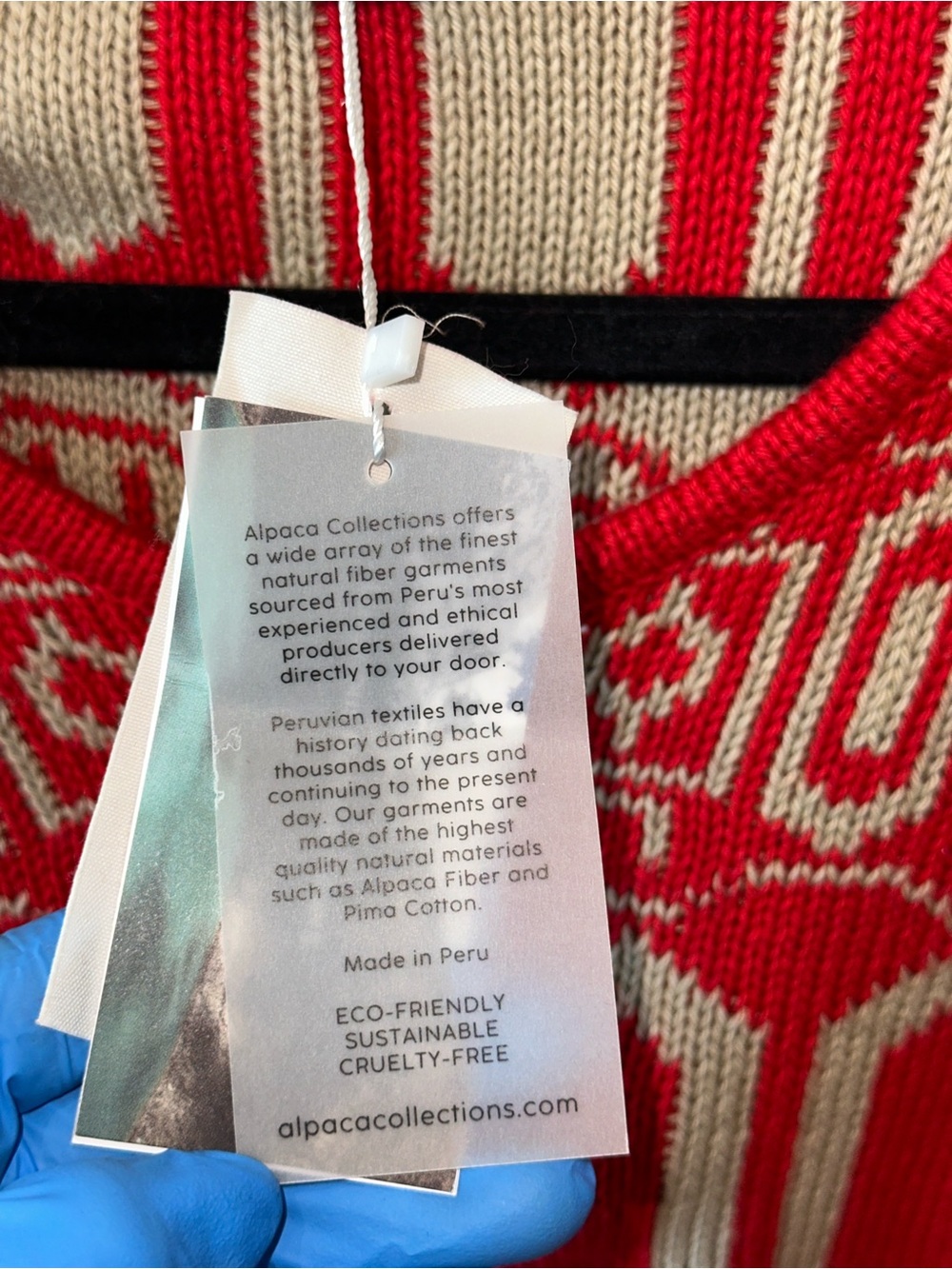 Aplaca collections - Red Patterned Fringe Sweater Poncho - Unknown Brand - Picture 6 of 11